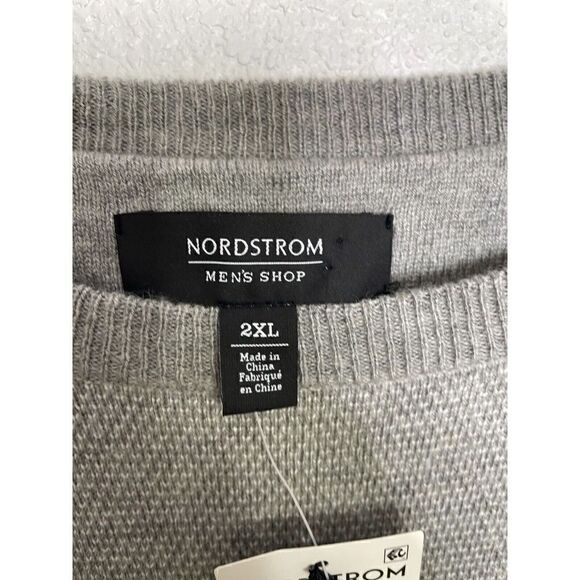 New Nordstrom Sz XXL Sweater Wool Blend Nylon Rayon Crewneck 2XL Gray Mens - Picture 6 of 8